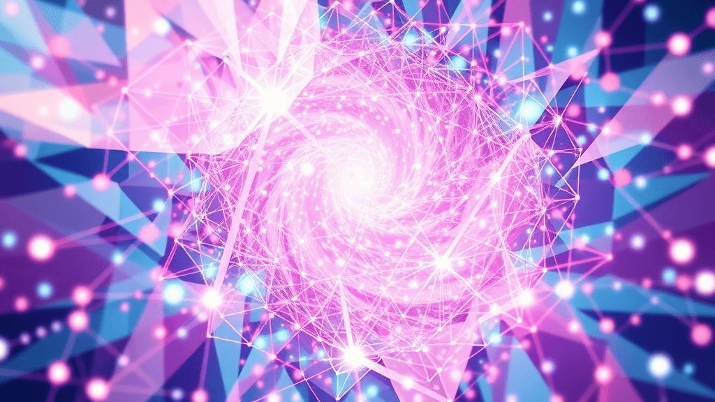 A vibrant, surreal depiction of data anonymization, inspired by EDPB guidelines 01/2025, rendered in a dynamic, abstract style.  Shimmering, interconnected nodes represent pseudonymised data, swirling within a kaleidoscopic vortex.  Geometric shapes, sharp lines, and soft, pastel hues create a visually striking contrast, evoking a sense of both complexity and elegance.  The overall mood is one of cautious optimism, reflecting the challenges and potential of effective data protection.
