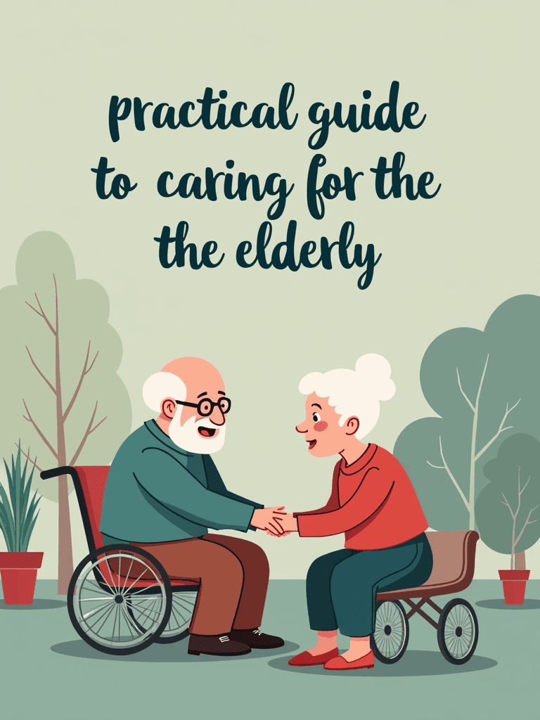 generate an e-book cover with the theme "practical guide to caring for the elderly at home". address the topic in an empathetic and engaging way, sensitive to the emotional delicacy of the topic.