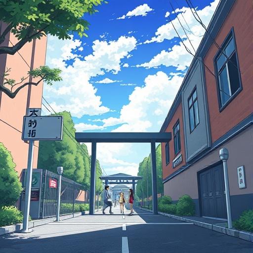 the-entrance-to-a-high-school-in-japan-in-anime-00emyebvjn