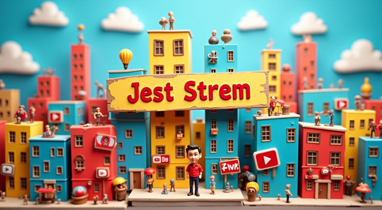 wygeneruj mi mianturke z napisem jest strem w  1920x720
ale grafika w tlw ma dotyczyć yotube 