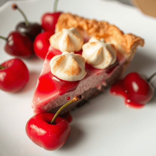 cherry pie slice. show imperfections