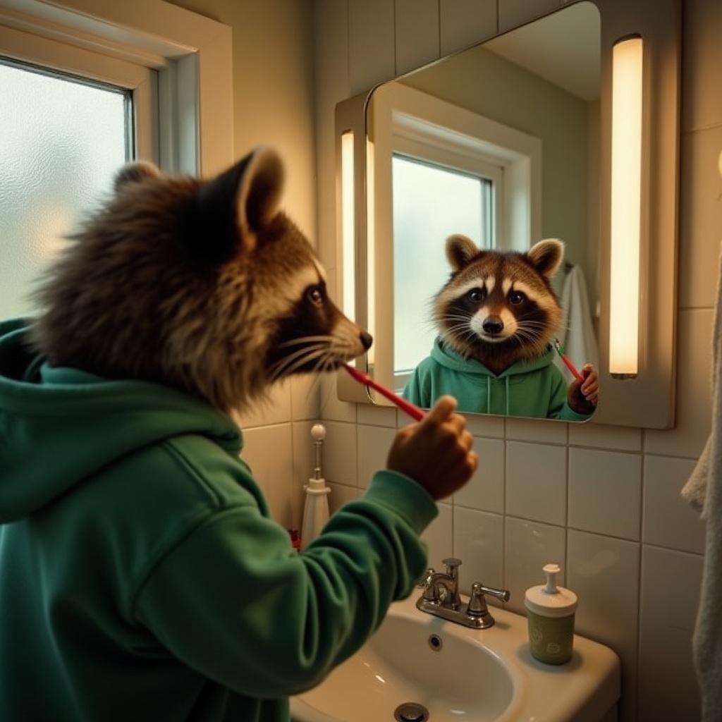 a-raccoon-wearing-a-green-hoodie-is-xhpxqh0xnb