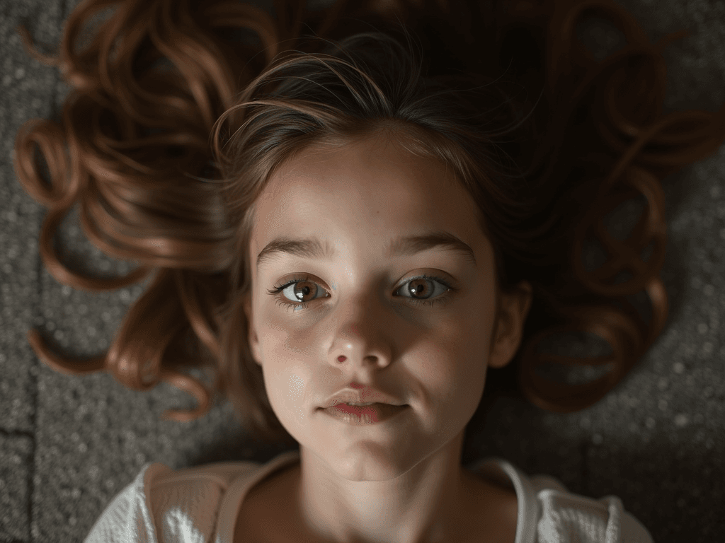 birds-eye-view-of-pretty-teen-girl-lying-ifj96xdml