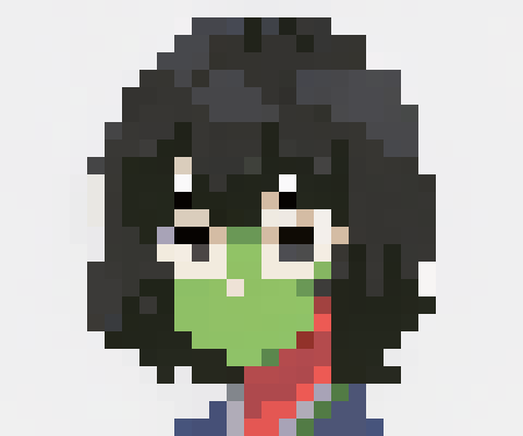 I would like to make the face of the character in this attached illustration into a pixelated picture.