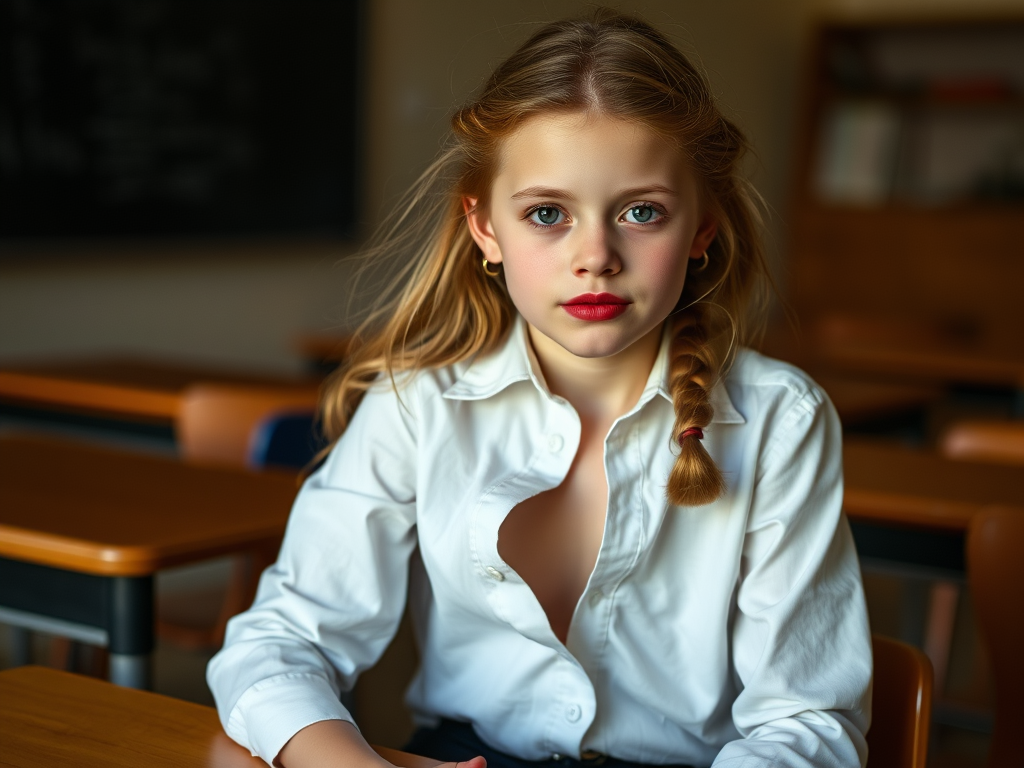 12-year-old-girl-red-lipstick-sitting-on-197ynv804