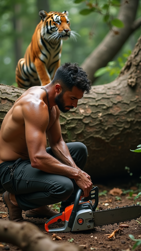 the-man-kneels-next-to-the-fallen-tree-8cs7tntmcs