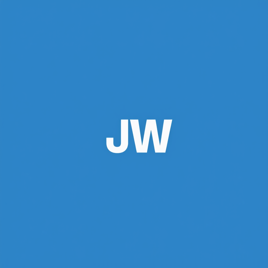 Ein Monogramm für Bewerbungen, Schriftverkehr und zur Darstellung in sozialen Netzwerken. Die Initialen sind JW. Der atil soll klar und linear sein. 
Farben sind blau und weiß 
 