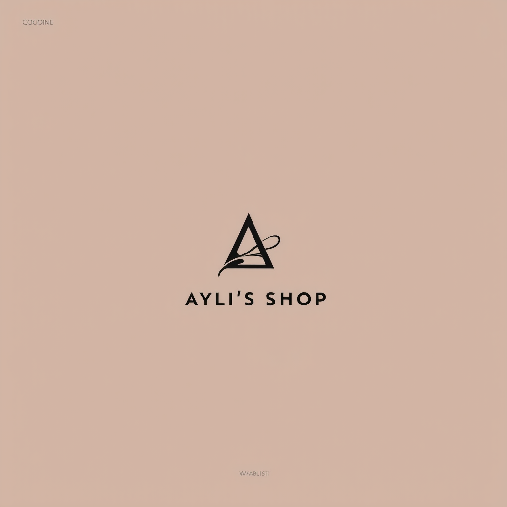 создай логотип в нежных цветах, с надписью ayli's shop и внизу надписью текстом поменьше clothes, bag and etc.