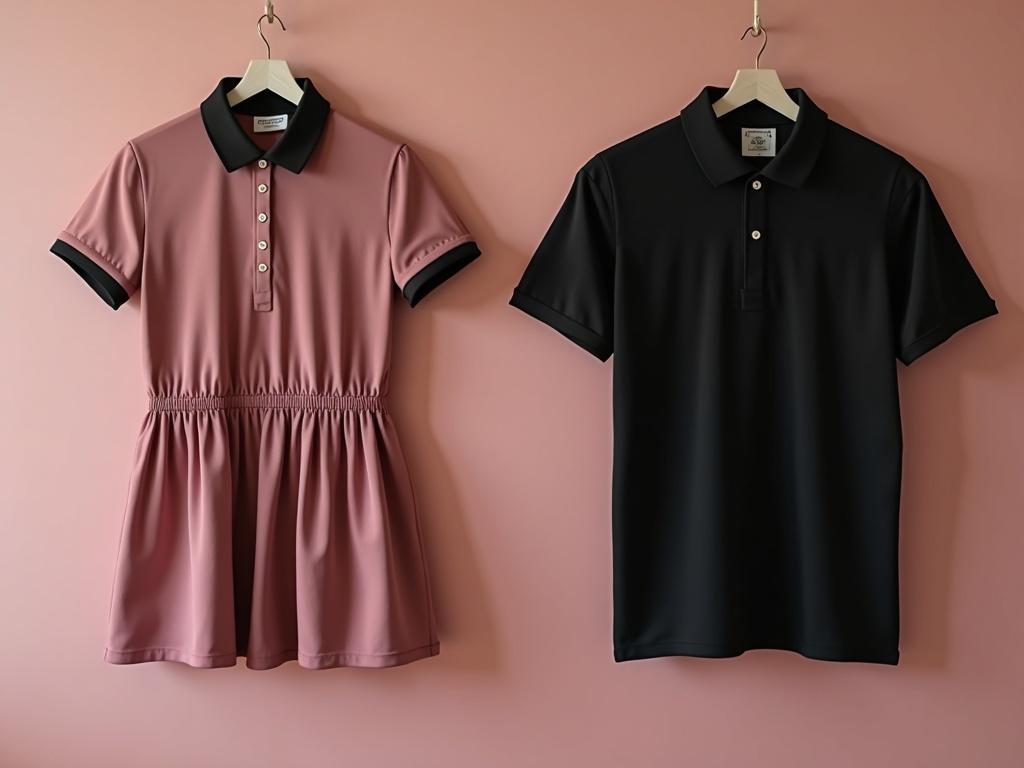men-black-polo-shirt-women-pink-mini-dress-bvh24du382