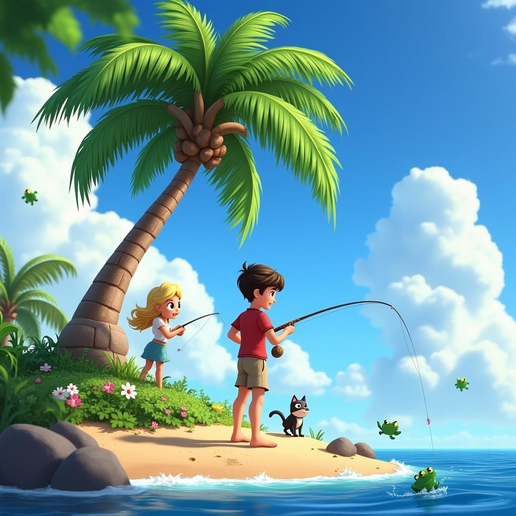 a-palm-tree-is-blooming-on-the-island-children-are-ogxz6g2cf