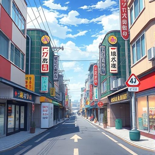 a-street-in-the-center-of-a-city-in-japan-in-anime-1wztx3y37
