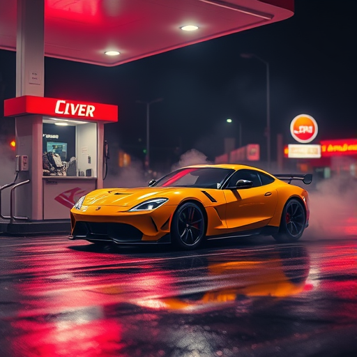 a-vibrant-yellow-sports-car-bathed-in-0ueafcnjs4