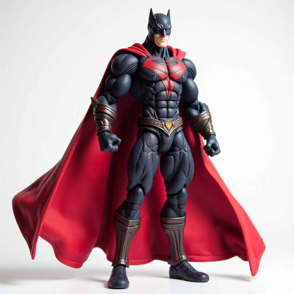 a superhero action figure with detailed costume, action figure style