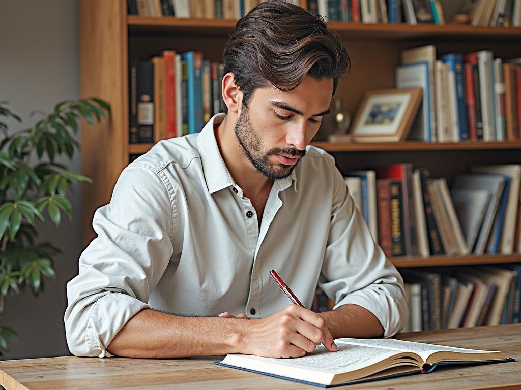 a-male-white-guy-age-25-sitting-and-writing-a-book-a7thvjteu