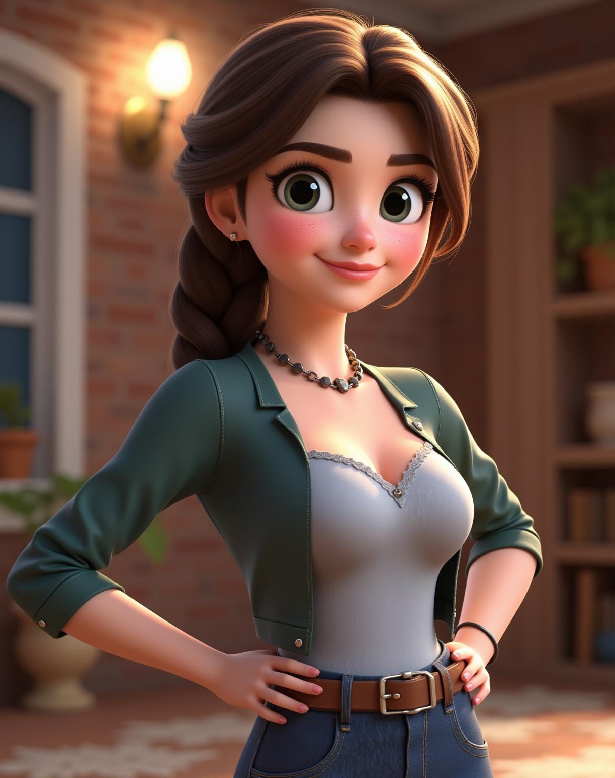 disney pixar style, a img with full body person whitch is on the photo 