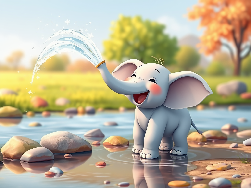 a-cheerful-baby-elephant-spraying-water-81en2ct92m