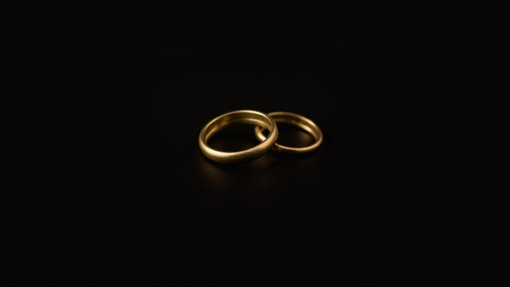a-couple-of-gold-wedding-rings-on-a-black-9w7hrh9l5j