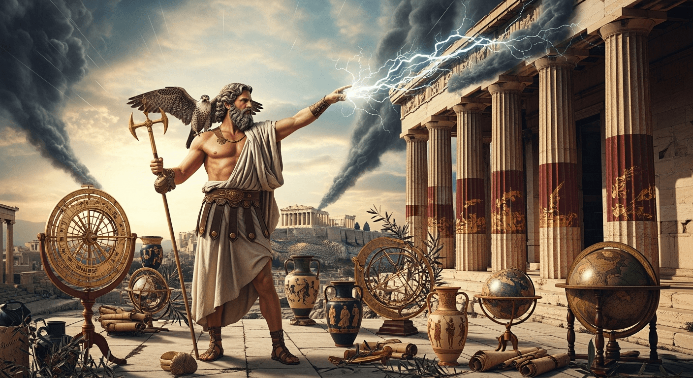 the-greek-god-zeus-in-ancient-athens-with-a-falcon-dmh04rec0
