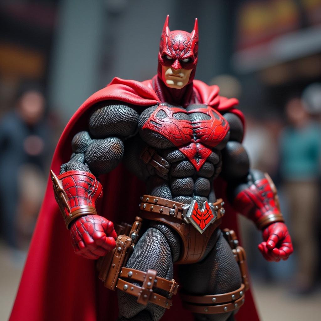 a superhero action figure with detailed costume, action figure style