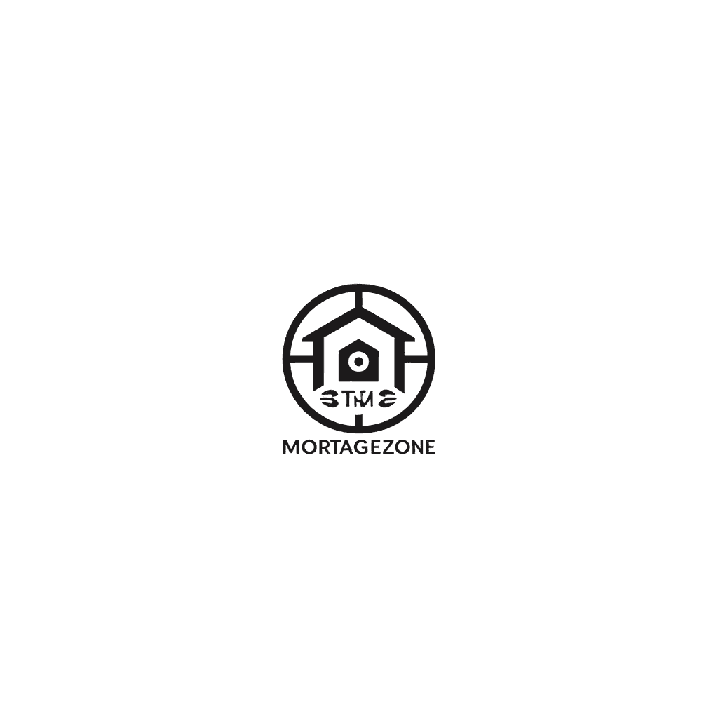 Please create a logo for my mortgage broker company named The Mortgage Zone .  Include an outline of a home  within a target zone 
Include the letters TMZ and the word Mortgage
