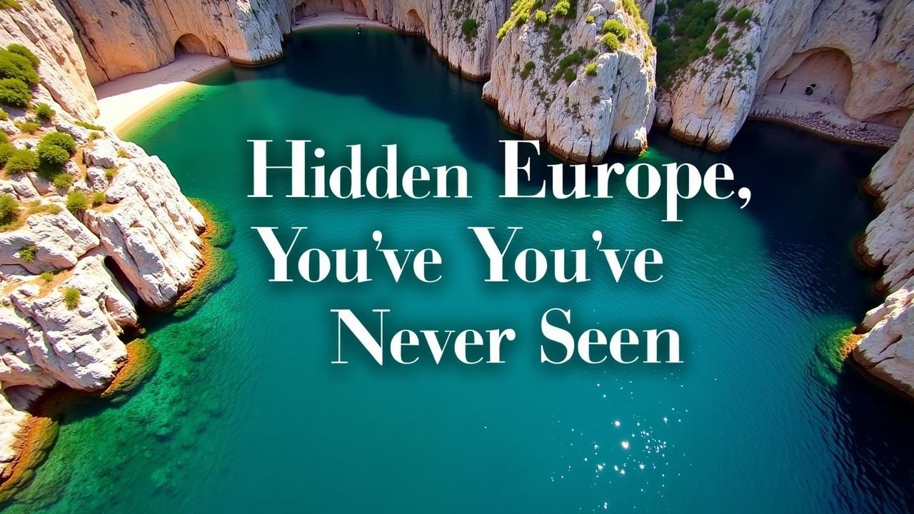 صورة خليج كوتور من الأعلى (جبل + مياه زرقاء)
📌 النص: “Hidden Europe You’ve Never Seen