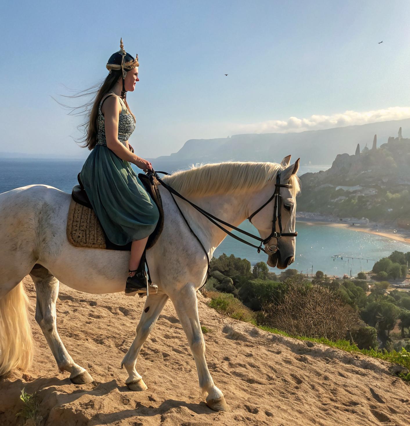 elf-princess-sitting-on-horse-on-edge-of-s4e3vbx8w