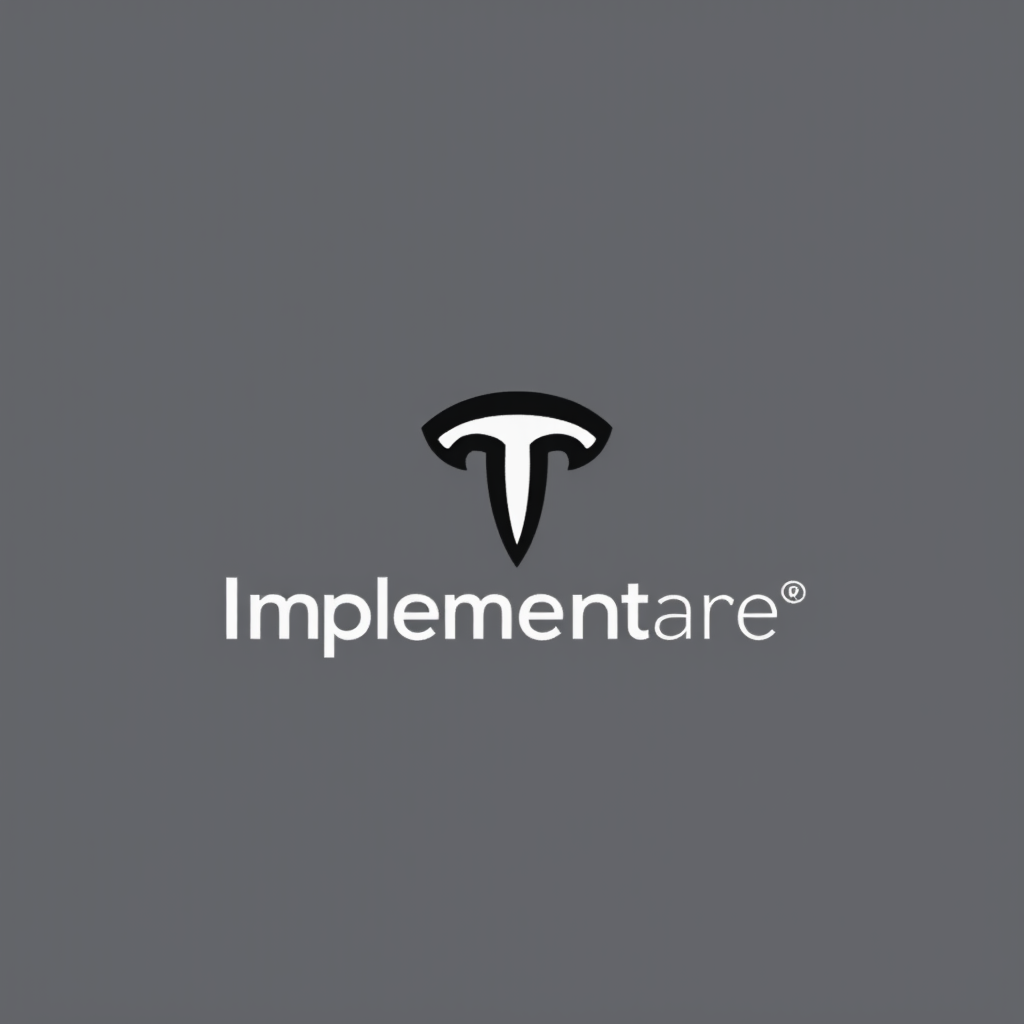 Quero que crie a logomarca da minha empresa de Inteligência Artificial para Negócios.

O nome dela é: Implementare

O slogan dela é: IA para Negócios 

Quero que use as logos da Tesla e da Google como referência de modernidade e crie uma marca moderna, futurista e elegante. As cores precisam passar o tom de ia e o ícone também 