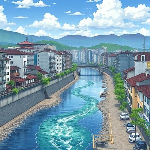 a-river-flowing-through-a-city-in-japan-in-anime-d5gfta7u2i