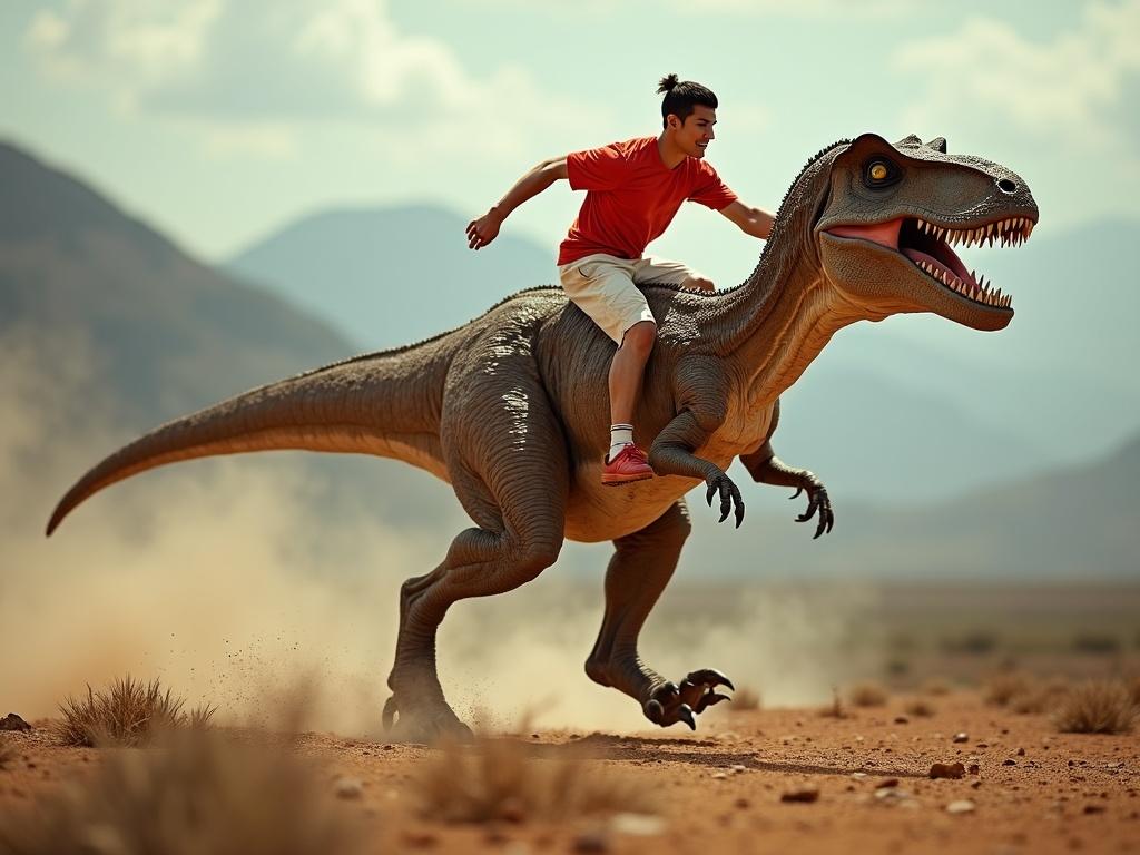 a-dinosaur-is-running-with-cristiano-ronaldo-on-it-xdjm0fhxb