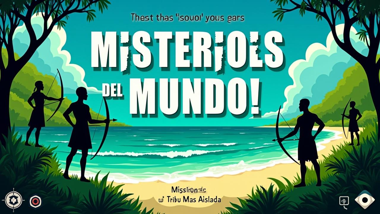 **Título**: "Descubriendo a los Sentineleses: Últimos Guardianes de la Isla"

**Elementos visuales**:
1. **Fondo**: Una imagen vibrante de la isla de Sentinel del Norte, mostrando su densa vegetación y playas vírgenes.
2. **Personajes**: Siluetas de miembros de la tribu Sentineleses, en un estilo que respete su cultura, quizás con arcos y flechas, para representar su conexión con la naturaleza.
3. **Texto destacado**: "¡Misterios del Mundo!" en letras grandes y llamativas, con un subtítulo más pequeño que diga "Explorando la Tribu Más Aislada".
4. **Colores**: Usa una paleta de colores naturales, como verdes y azules, que evoquen la selva y el océano, con detalles en blanco que resalten el texto.
5. **Íconos**: Considera incluir íconos sutiles, como un ojo o una brújula, para insinuar el aspecto exploratorio del documental.