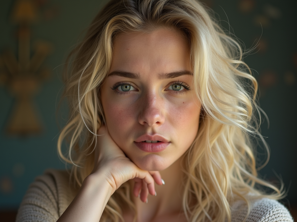 realistic 25 years old blonde girl