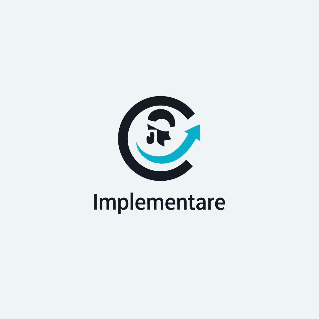 Quero que crie a logomarca da minha empresa de Inteligência Artificial para Negócios.

O nome dela é: Implementare

O slogan dela é: IA para Negócios 

Quero que use as logos da Tesla e da Google como referência de modernidade e crie uma marca moderna, futurista e elegante. As cores precisam passar o tom de ia e o ícone também 