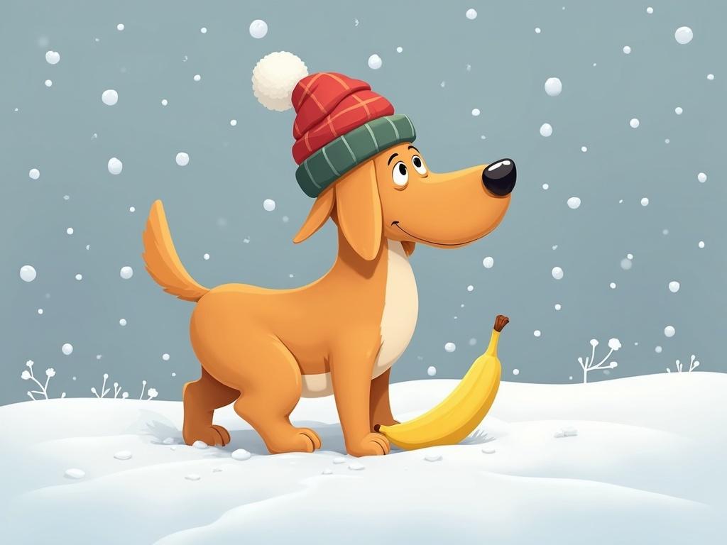 magyar-vizsla-rennt-im-schnee-und-hat-eine-banane-8za47dzfo9