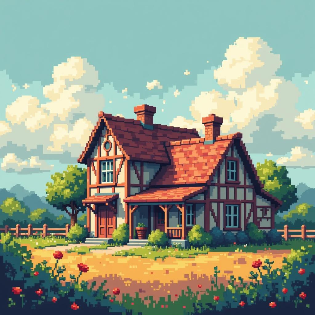 Spritesheet farm house and crops