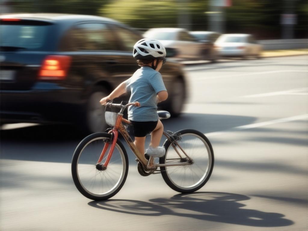 a-small-boy-riding-a-bicycle-closely-behind-a-1gdpxf62th
