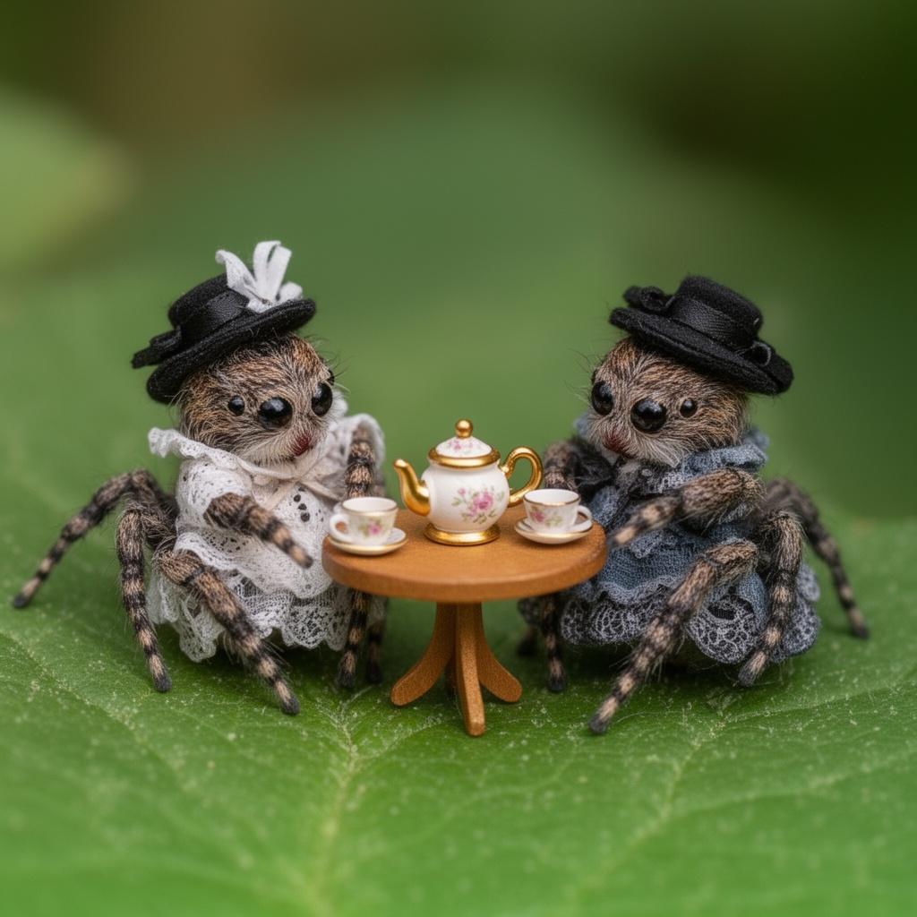 two-cute-spiders-in-victorian-outfits-having-a-ittcerciul-2