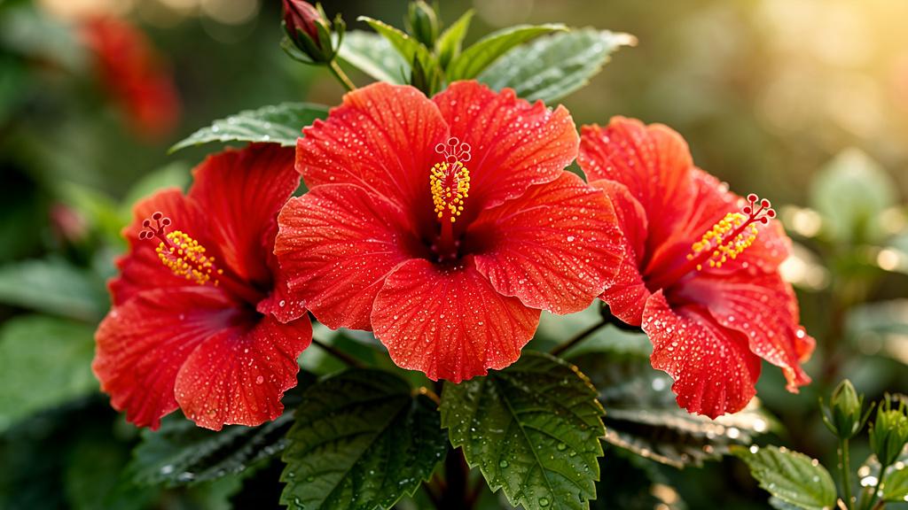 a-close-up-view-of-three-fresh-red-hibiscus-h1k8zuy3k7