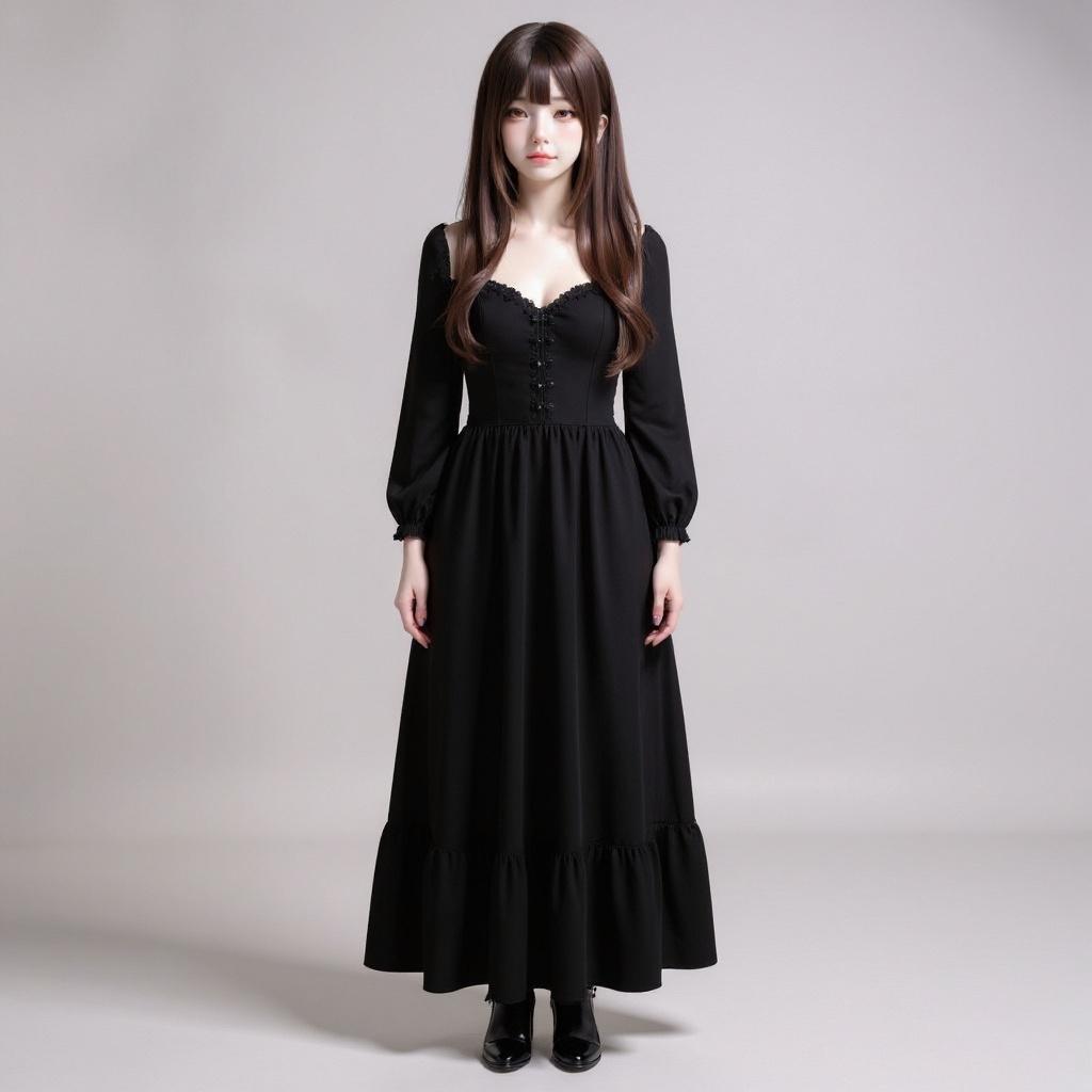 wearing-a-black-gothic-dress-standing-upright-551creyus2