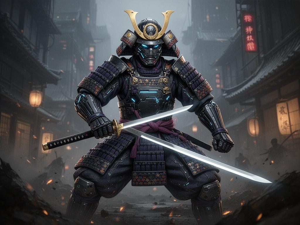 un-samourai-avec-une-armure-futuriste-et-arme-dun-6nej64kinh