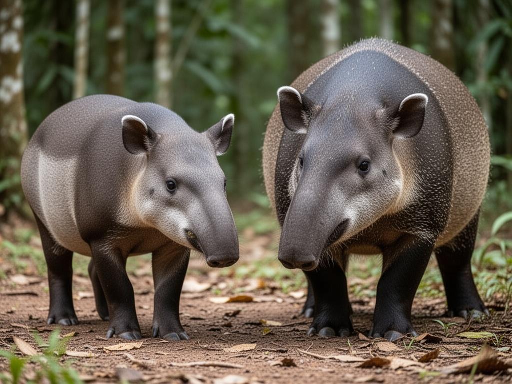 tapir-asiatico-do-lado-de-uma-anta-brasileira-4cevygiprs