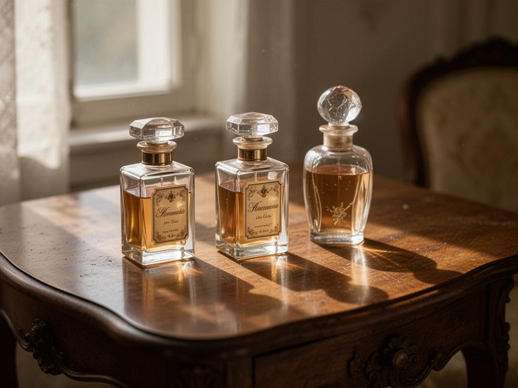 elegant-vintage-perfume-bottles-on-antique-wooden-cy3f8pon1x