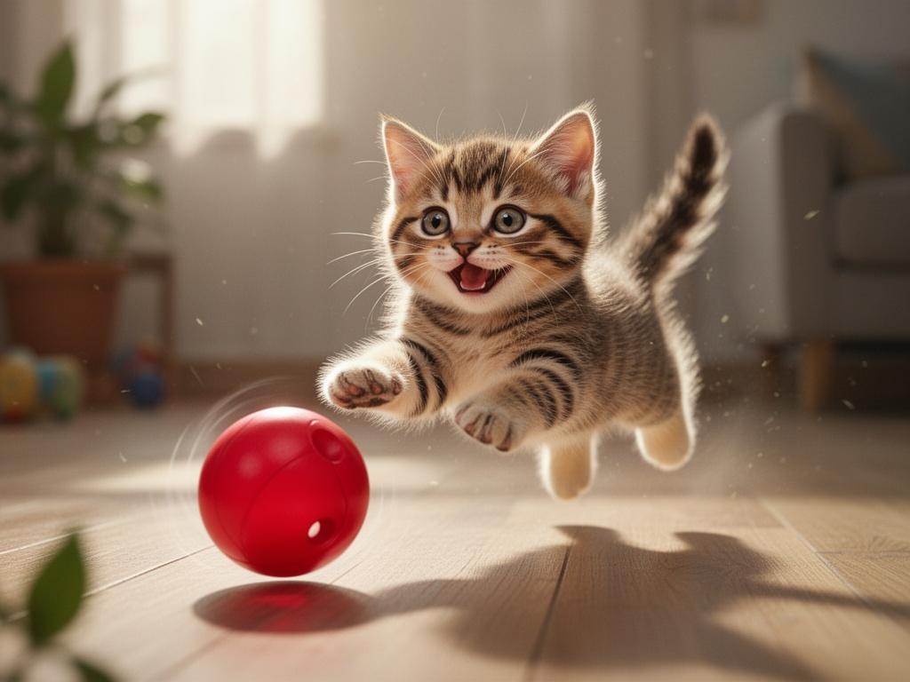 a-cute-little-cat-was-playing-with-a-red-ball-wigqshy5lu