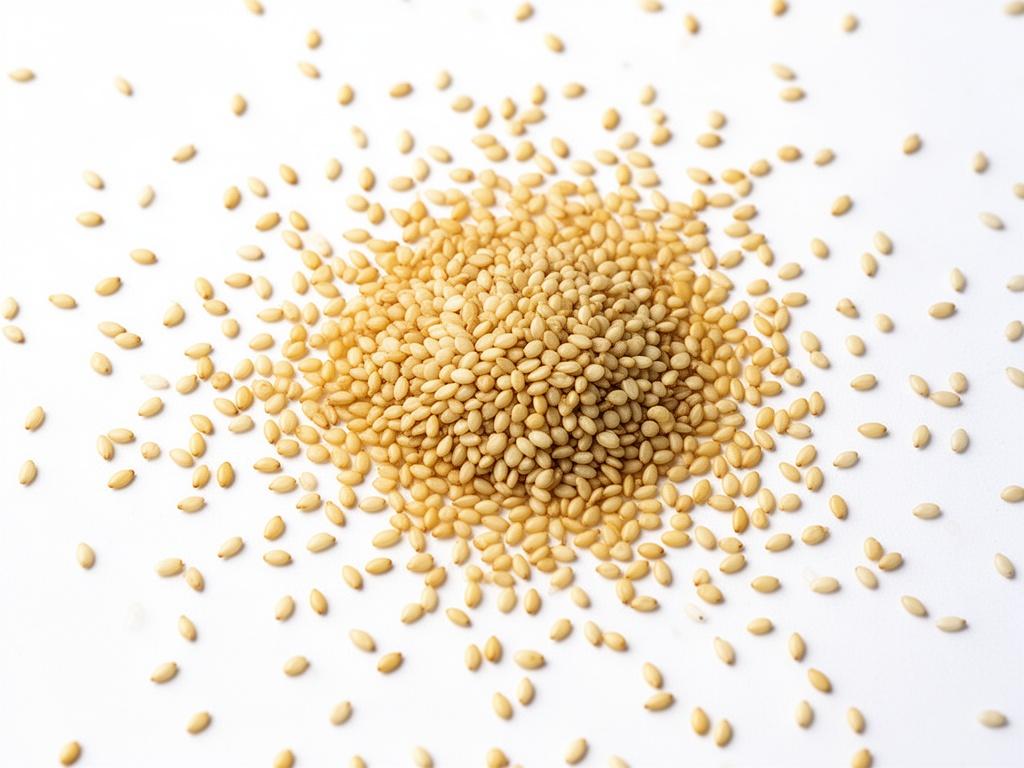 white-background-yellow-sesame-seeds-scattered-on-4h4jj79mgl