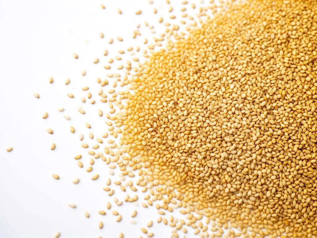 white-background-yellow-sesame-seeds-scattered-on-9h4jmvyxua
