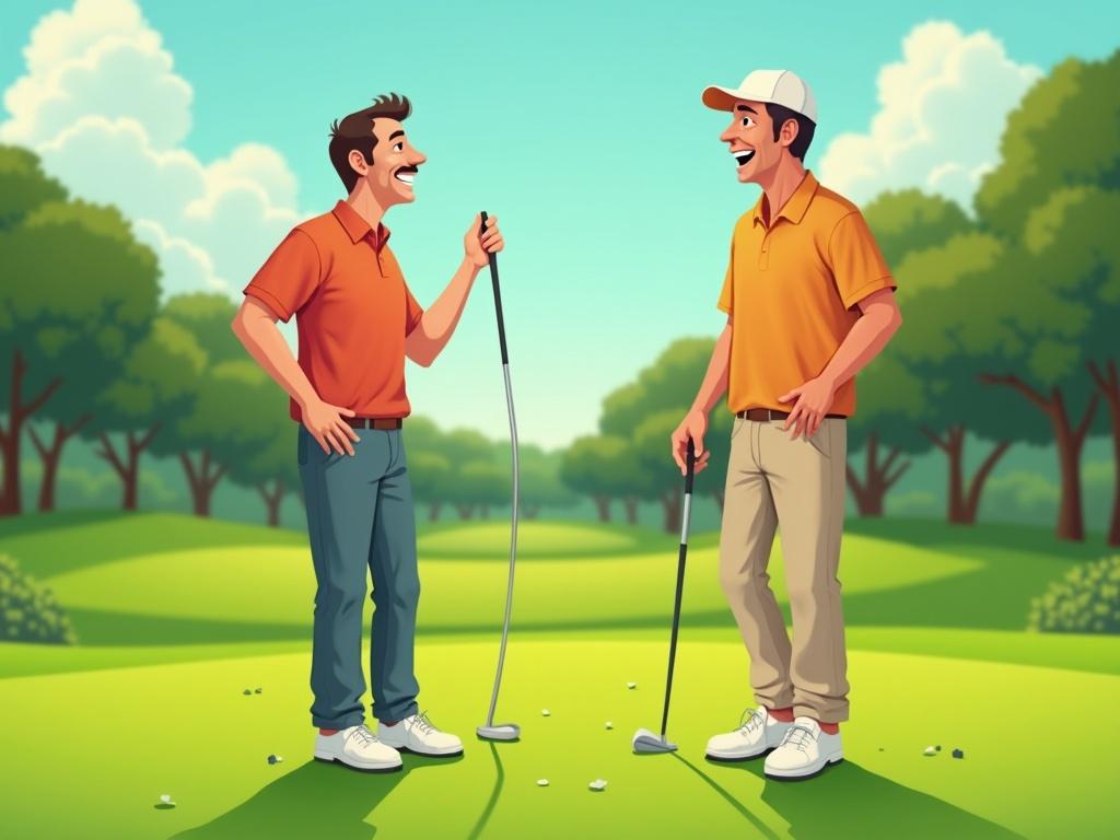 two-men-on-a-golf-course-green-the-main-subject-x5wsprxwmv-1
