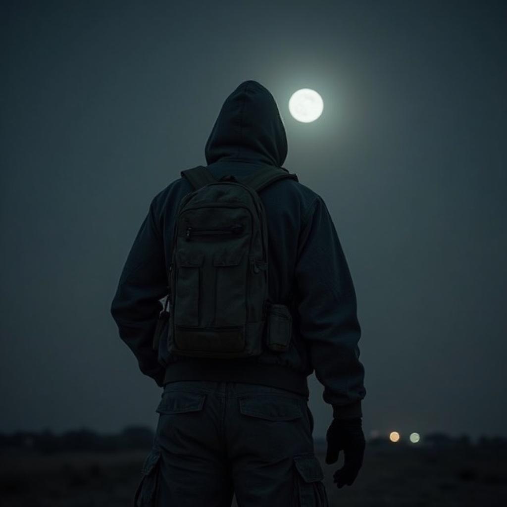 a-man-seen-from-behind-wearing-large-military-4hb6w12xbw