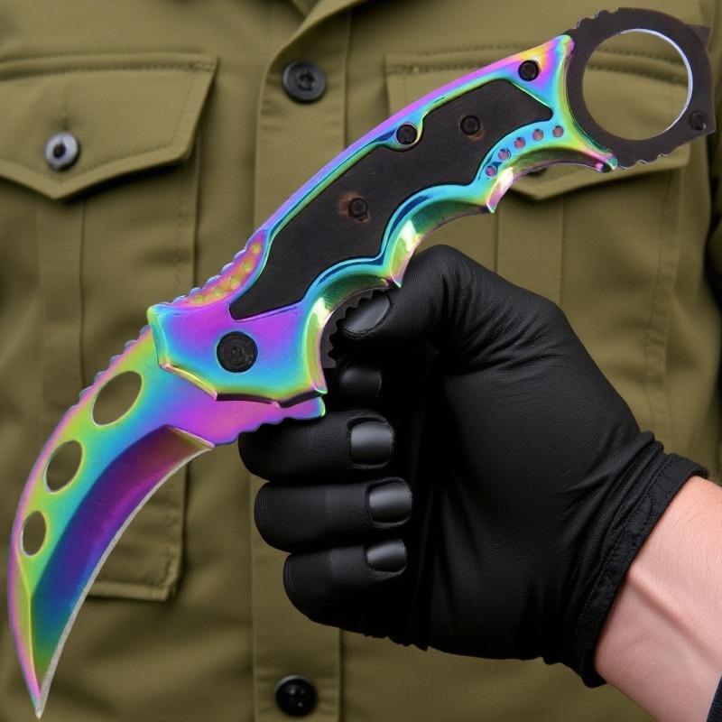 let-a-mans-hand-with-black-gloves-holds-the-knive-n11s9d07yi