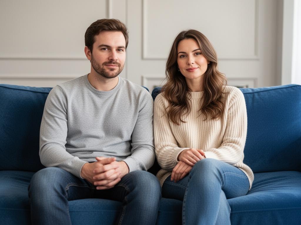 a-man-and-a-woman-sitting-on-a-blue-couch-0112fm0m7f