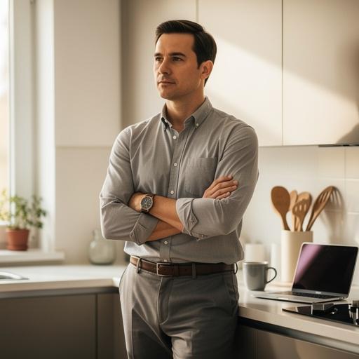 a-serious-teacher-standing-in-the-kitchen-0dc0evpj7t