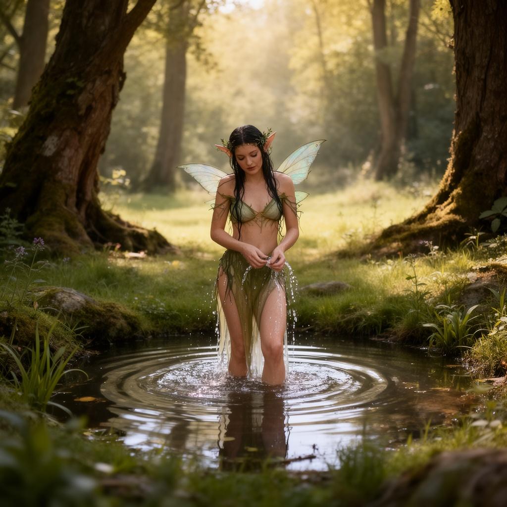 a-fae-woman-stands-in-a-small-pond-in-a-forest-tzxrfg6qhh